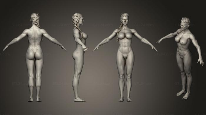 Anatomy of skeletons and skulls (Female Warrior Base, ANTM_0531) 3D models for cnc